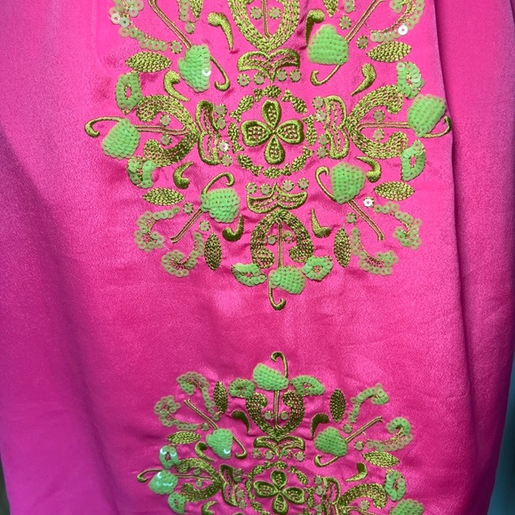 Lilly Pulitzer Pink w/Green Embellishments Jennifer Mini Slip Dress Size S - Picture 4 of 7